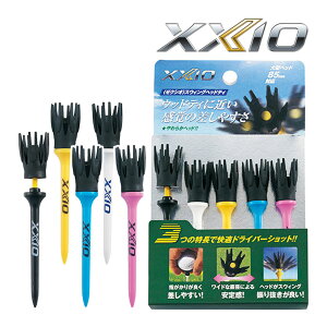 ダンロップ ゼクシオ スウィングヘッドティ メンズ レディース ブラック ホワイト イエロー ブルー ピンク 85mm 5本 GGF-06132 ロング ティー 長い 大型ヘッド対応 やわらかヘッド 安定感 ゴルフ