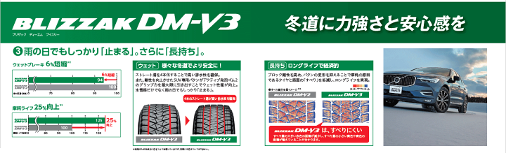 楽天市場】ブリヂストン ブリザック DM-V3 255/45R20 101Q 【255