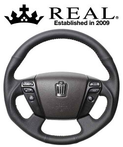 REAL STEERING オリジナルシリーズ トヨタ クラウンアスリート 200系用 カラー:オールレザー(ブラックステッチ) (H20-LPB-BK)【ハンドル】【自動車パーツ】レアル ステアリング