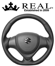 REAL STEERING オリジナルシリーズ スズキ エブリイワゴン DA17W用 カラー：オールレザー(ブラックユーロステッチ) (MR31-LPB-BK)【ハンドル】【自動車パーツ】レアル ステアリング