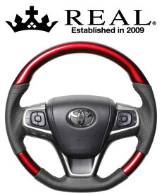 REAL STEERING オリジナルシリーズ トヨタ ハリアー 60系用 カラー：パールレッド (R80-RDW-BK)【ハンドル】【自動車パーツ】レアル ステアリング