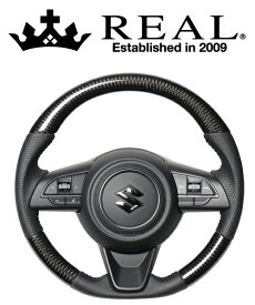 REAL STEERING オリジナルシリーズ スズキ ジムニーシエラ JB74W用 カラー：ブラックカーボン(SZB-BKC-BK)【ハンドル】【自動車パーツ】レアル ステアリング