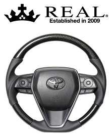 REAL STEERING プレミアムシリーズ トヨタ ハリアー 80系用 カラー：ブラックカーボン (TYFP-BKC)【ハンドル】【自動車パーツ】レアル ステアリング