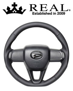 REAL STEERING オリジナルシリーズ ダイハツ ハイゼットカーゴ S700V/S710V用 カラー:オールレザー(レッドステッチ)(DIB-LPB-RD)【ハンドル】【自動車パーツ】レアル ステアリング