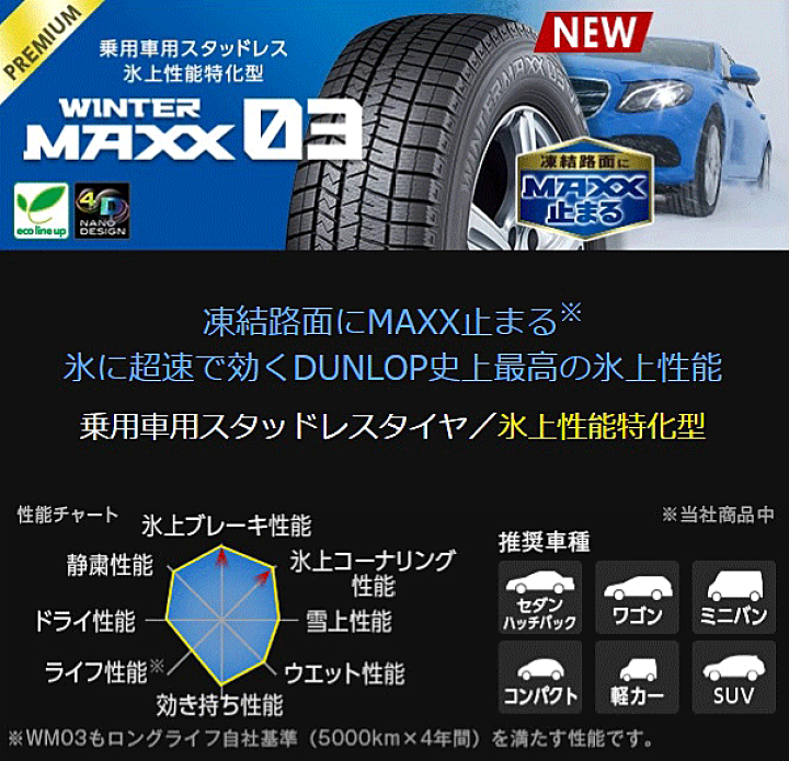 ダンロップ205/45R17 WM03