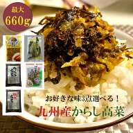 【レビュー4.7超！】辛子高菜 5種から選べる3袋(辛子/明太/贅沢明太/ごま高菜/たかな漬) 最大660g(220g×…