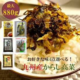 【レビュー4.8超！】辛子高菜 5種から選べる4袋(辛子/明太/贅沢明太/ごま高菜/たかな漬) 最大880g(220g×4袋) からし高菜 高菜炒め 高菜油炒め 漬物 高菜漬け 福岡 博多 国産 九州産 福岡旭食品 明太子 ポイント消化 送料無料
