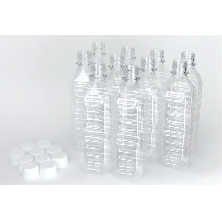 楽天市場】空 ペットボトル容器 500ml 角型 10本入 ふた付セット  
