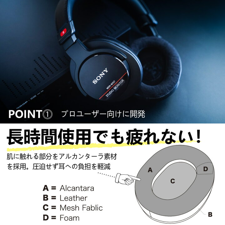 楽天市場】【SONY MDR-M1ST用イヤーパッド】YAXI ヤクシーPRO M-ST 