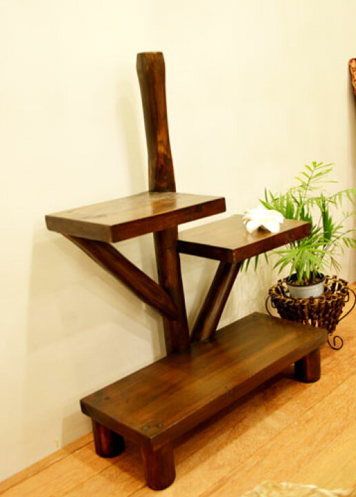 楽天市場】観葉植物 棚 飾り棚 おしゃれ アジアン家具 木製 (AR3段 