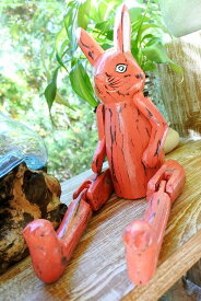 ★レビューで特典★置物 置き物 オブジェ オーナメント 飾り インテリア小物 アジアン雑貨 バリ ♪newアンティーク調 木製アニマルトイ(うさぎ)♪ おしゃれ リゾート トライバル ホテルライク アジアンインテリア インテリア雑貨 デザイン雑貨 バリ風