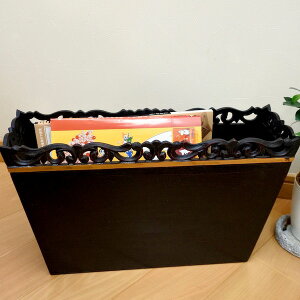 ★レビューで特典★アジアン バリ 雑貨 ♪リーフ彫刻マガジンラック♪ おしゃれ インテリア 新聞入れ 雑誌入れ 収納雑貨 バリ風 リゾート トライバル ホテルライク