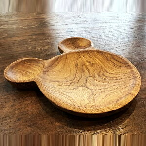 ★レビューで特典★アジアン バリ 雑貨 ♪無垢 チーク材 パンダトレイ(Sサイズ15cm)♪ インテリア おしゃれ エスニック キッチン雑貨 カトラリー 食器 プレート 皿