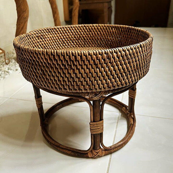楽天市場】アジアン家具 木製 バリ ♪バリ島のラタンバスケットサイド 