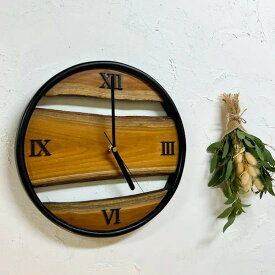ウォールクロック 掛時計 丸型 木製 ♪チークナチュラル壁掛け時計（Aタイプ）♪ チーク材 無垢材 木目 インテリア おしゃれ アジアン バリ ナチュラル カフェ リゾート エスニック