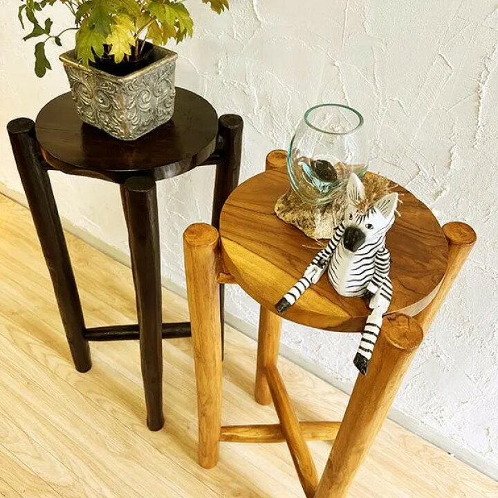 楽天市場】ARチークの根のラウンドサイドテーブル（L 75cm）ナチュラル  