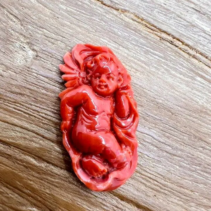 楽天市場】天然珊瑚彫刻（天使） カメオ G5タイプ 20.4mm×40mm＜鑑別書 
