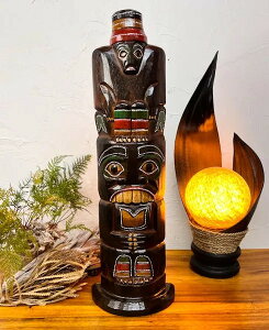 ★レビューで特典★置物 置き物 オブジェ オーナメント 飾り インテリア小物 アジアン バリ 雑貨 ♪アフリカントーテムポール(こびと)♪ おしゃれ リゾート トライバル ホテルライク ア