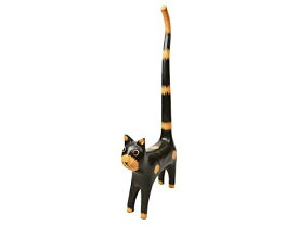 【10月上旬入荷予定】トイレットペーパー ホルダー 猫 おしゃれ 木製 |しっぽネコのトイレットペーパーホルダー(各3色)＜幅7×奥行22×高さ50cm＞ | トイレ収納 ホルダーカバー サニタリー 置物 ねこ雑貨 ナチュラル アジアン雑貨