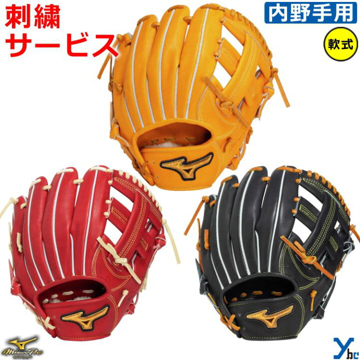 楽天市場】刺繍サービス 野球 ミズノプロ 軟式 グラブ 軟式グローブ 内 