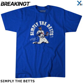 日本未発売 並行輸入品 MLB Tシャツ ベッツ Betts ドジャース Dodgers BreakingT ブルー 青 コットン 綿 丸首 クルーネック 半袖