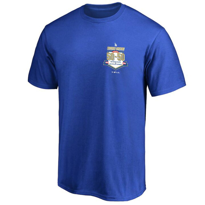楽天市場】50/50 50-50 大谷翔平 ネーム＆ナンバー Tシャツ ブルー 
