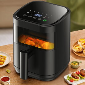 ノンフライヤー 3L 電気フライヤー ノンオイル 卓上 油を使わない 低カロリー ダイエット 揚げ物 惣菜 1~3人用 可視窓 エアーフライヤー LEDディスプレイ タッチパネル タイマー 温度調整 中断記憶 レシピ付き PSE認証