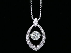 ★G.W.感謝の22％OFFセール 138000円⇒107640円に！★ひし形の中で揺れるダイヤモンド0.20ct K18WGダンシングストーンネックレス 受注品/送料無料 動画