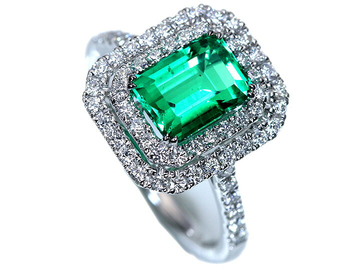 楽天市場】エメラルド1.83ct 大粒約2ct ダイヤモンド0.59ct取り巻き 