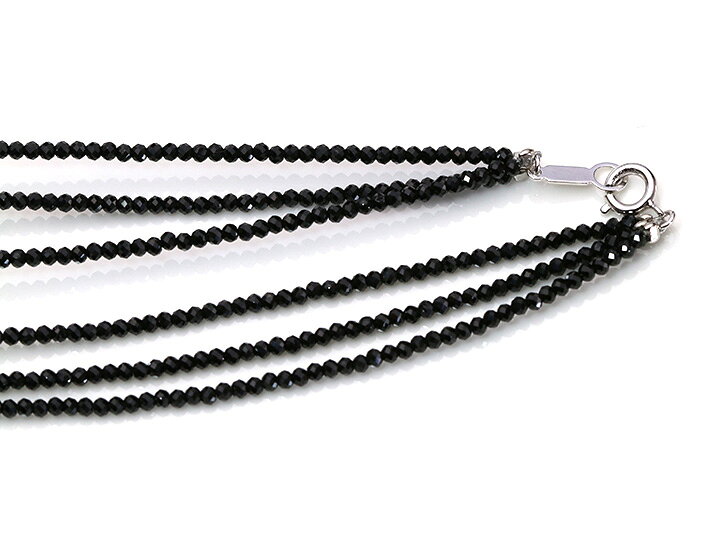 楽天市場】神秘的なオパール×ブラックスピネルの3連ロングネックレス 