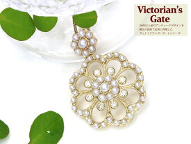 ★G.W.感謝の22％OFFセール 176000円⇒137280円に！★【Victorin's Gate　ヴィクトリアンズ・ゲート】アンティーク風ジュエリー シードパールと細やかなレース仕立て K10ネックレス（K18素材作成も可）受注品/