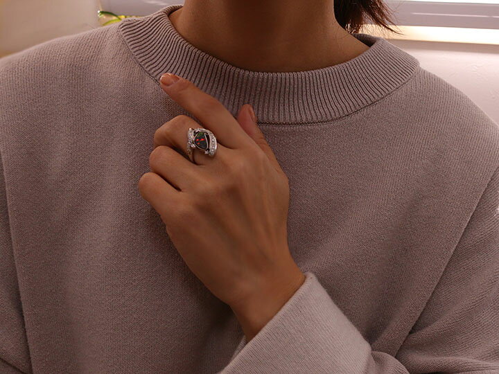 楽天市場】赤斑ばっちり！ボルダーオパール2.36ct・ダイヤモンド0.41ct 