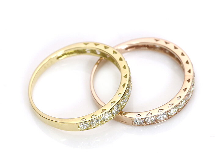 楽天市場】一文字・ハーフエタニティ・ダイヤモンド0.5ct K18リング 
