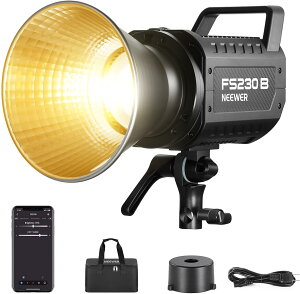 NEEWER FS230B �B�e�p���C�g LED�r�f�I���C�g 230W ���o�� 2.4G/APP���� ���P�x���� 110000lux/1m ��F �����\ 2700K-6500K CRI 97+ 12��Ɩ����� Bowens�}�E���g �É� COB�⏕�� TikTok/YouTube���C�u�Ή� �X�^�W�I