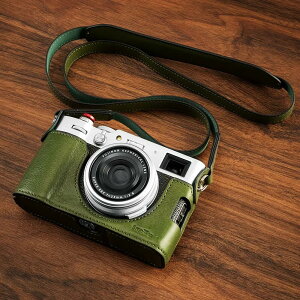 FUJIFILM X100VI�p ���U�[�n�[�t�P�[�X�L�b�g �u���E��/�u���b�N/�O���[��