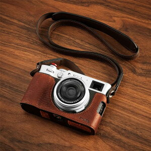 FUJIFILM X100VI�p ���U�[�n�[�t�P�[�X�L�b�g �u���E��/�u���b�N/�O���[��