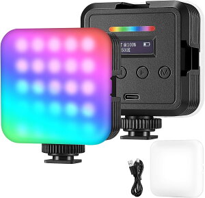NEEWER RGB61 �r�f�I���C�g �}�O�l�b�g�� RGB�B�e���C�g 360°�t���J���[ LED�J�������C�g 800���N�X/0.5m CRI97+�����F 2500K-8500K�����\ 20��V�[�����[�h 2000mAh�[�d���o�b�e���[���� YouTube�r�f�I/�Õ�