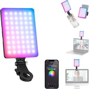 NEEWER VL67C RGB �X�}�z���C�g �B�e�p���C�g LED�r�f�I���C�g APP���� �����\�Ȏ��B�� ���D���C�g 94 LED CRI97 2000mAh �[�d�� �R�[���h�V���[�}�E���g/�O��N���b�v�t�� iPhone/ipad/pc�Ή� ���C�N�Ɩ�/