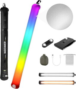 NEEWER GC30C BASICS 30W RGB�X�e�B�b�N���C�g �`���[�u�^�B�e�p���C�g 90cm �C���t���[�^�u�� TPU�� �y�� �|�[�^�u�� �莝�� LED�r�f�I���C�g �t���J���[ �����\ �F���x2700-6500K 3000Lux/0.5m CRI95 �����F 