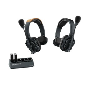 Hollyland ワイヤレスインカムヘッドセット Solidcom SE (2.4GHzモデル) 多人同時通話 ENCノイズキャンセリング 3.5mmイヤホン使用可能 水や風に強い耐性 350m伝送距離 PTT・ミュート機能付き 首掛け対応 小規模な制作チーム対応 インカム 同時通話システム