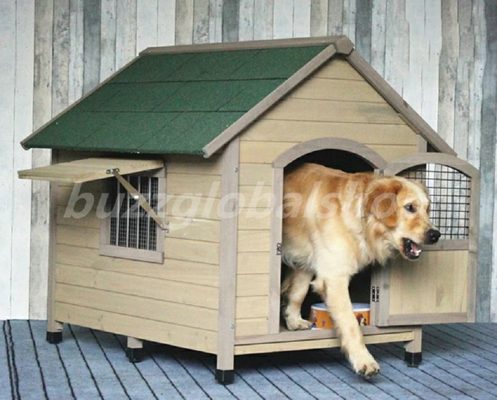 楽天市場】犬小屋 屋外用 大型犬 木製 北欧 ドア付き 窓付き 風通し