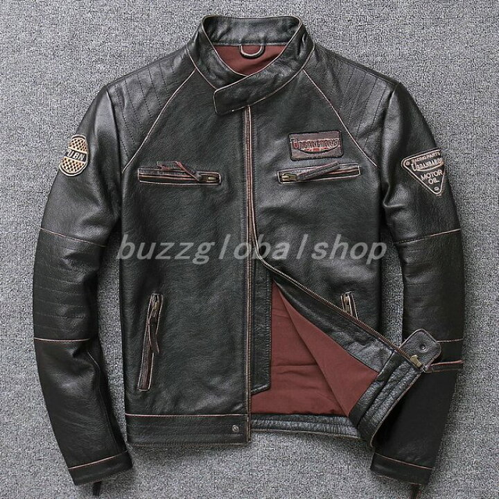 楽天市場】本革 レザージャケット ライダースジャケット 革ジャン 