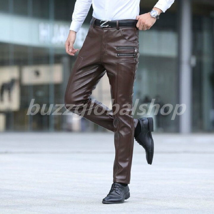 楽天市場】レザーパンツ メンズ 革パン 本革 牛革 バイクパンツ バイク  