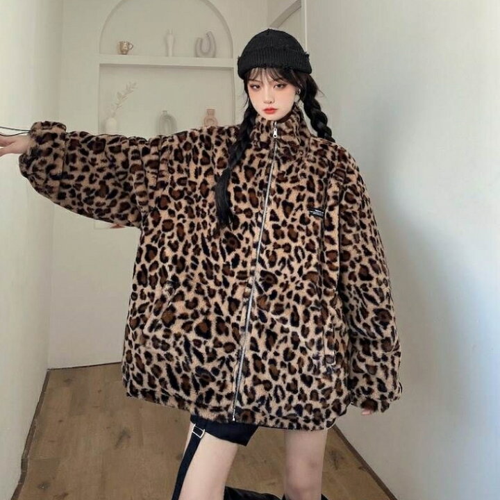 楽天市場】アウター リバーシブル ヒョウ柄 アニマル柄 ブルゾン  