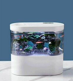LEDライトフィルターポンプ付き水槽セットアクアリウム コードレス 水族館 オーナメント 自由研究 LED照明 水槽 セット卓上 玄関 リビング LEDランプ 水槽セット おしゃれ かわいい オブジェガラス