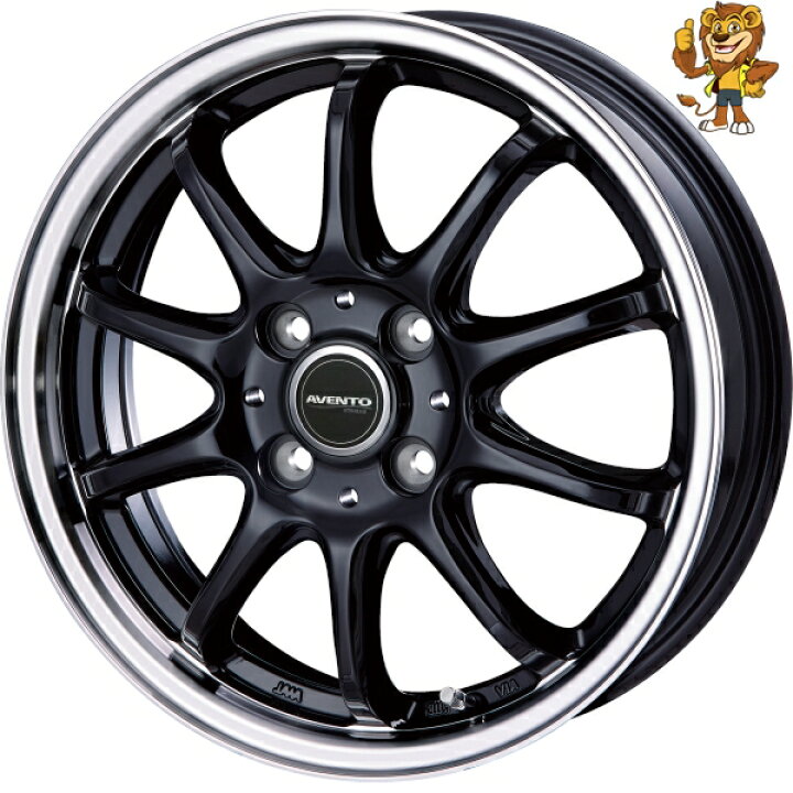 楽天市場】ホイール4本セット BEST AVENTO FF-10 (BK/RP) 14インチ 4.5 