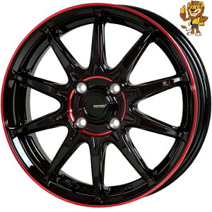 ホイール4本セット HOT STUFF G.speed P05R (BK/RED) 15インチ 5.5J PCD:100/4H インセット:38 ジースピード P-05R