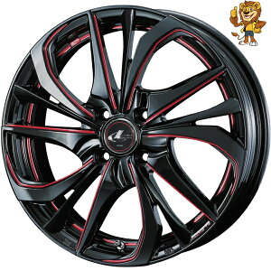 ホイールのみ1本 Weds LEONIS TE (BK/SC(RED)) 17インチ 6.5J PCD:100/4H インセット:42 レオニス TE