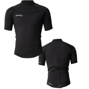 オニール(O'NEILL)メンズスーパーフリークショートスリーブタッパーウェットスーツ半袖ジャケット背中バックジップ1.5*1mm SUPERFREAK for SURF SHORTSLEEVE TAPPERSUITSジャージ/ブラックブラックWSS-108A3