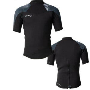 オニール(O'NEILL)メンズスーパーフリークショートスリーブタッパーウェットスーツ半袖ジャケット背中バックジップ1.5*1mm SUPERFREAK for SURF SHORTSLEEVE TAPPERSUITSジャージ/ブラックデイジーブラック